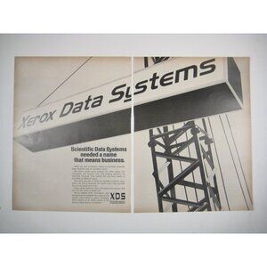 Xerox Data Systems Advertisement Print Vintage 1965 ADVERT Print Ad 2 Pages READ
